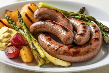 Grilled sausage on a plate