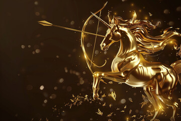 Astrological composition with concept of Horse zodiac sign symbol