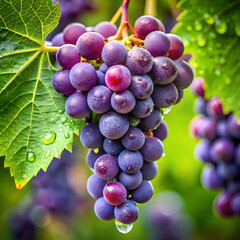 Grapes photos Bunch of grapes with leaf  white background.
