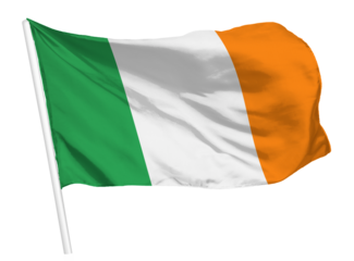 Irish flag png waving, national symbol graphic