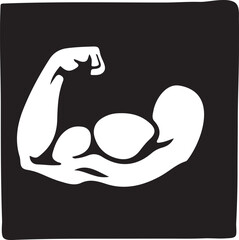 Biceps muscle icon bodybuilder strong arm sign line art vector image