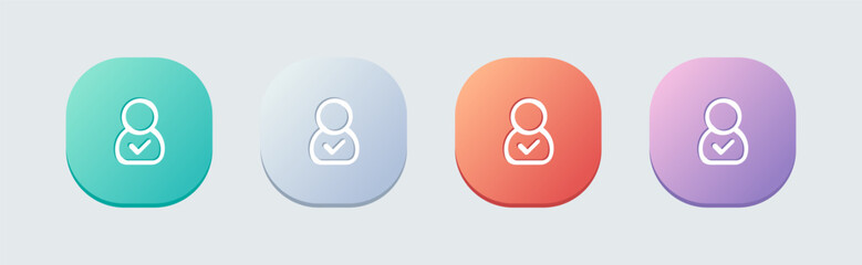 Approved line icon in flat design style. Confirm signs vector illustration.