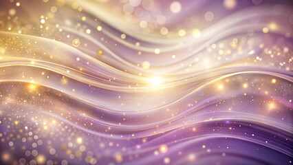 Obraz premium Luxurious sparkling background with waves of pastel purple gold colors