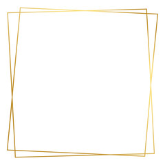 Gold frame png sticker, thin line, transparent background