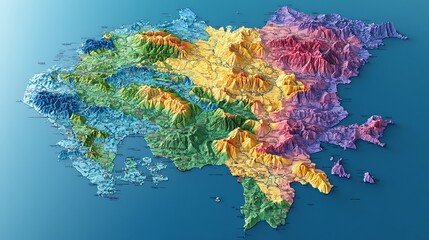 Administrative map of Thailand with provincial divisions and regions clearly marked