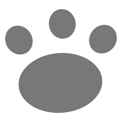 Dog paw png gray sticker, transparent background