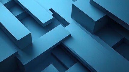Abstract Blue Geometric Shapes and Layers