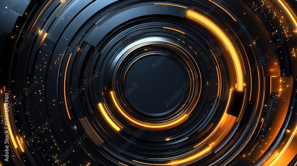 Poster abstract background with circular patterns and light effects