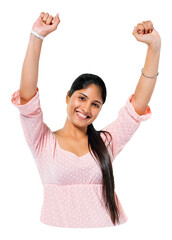 PNG cheerful Indian woman sticker, transparent background