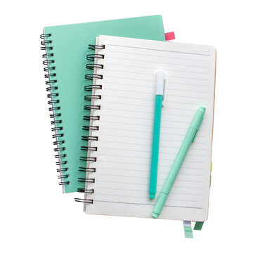 Mint green notebook png sticker isolated image, transparent background