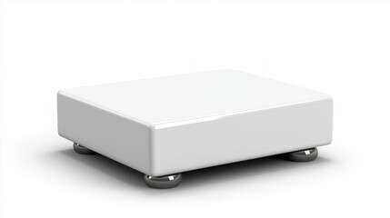 White Glossy Pedestal with Chrome Feet for Product Display