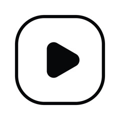Play button flat vector icon isolated on a white background. 