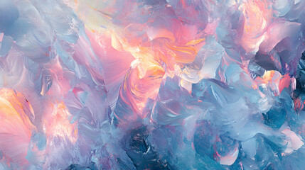 Obraz premium Vibrant pastel abstract pattern, dynamic swirling shapes, soft hues blending seamlessly, creating an energetic and modern visual experience