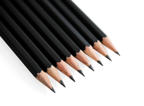 Black pencils set transparent png