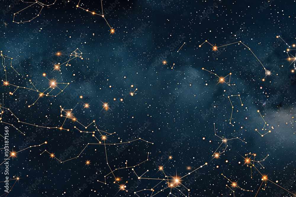 Wall mural astrological composition with empty starry sky for zodiac sign symbol