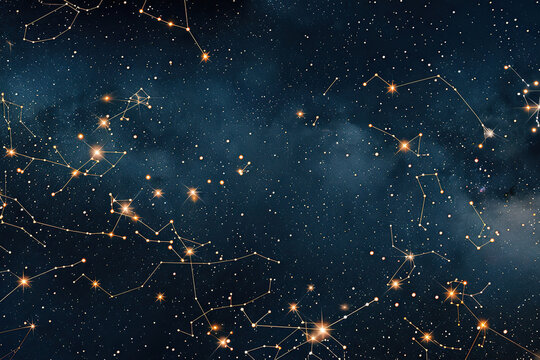 Astrological composition with empty starry sky for zodiac sign symbol