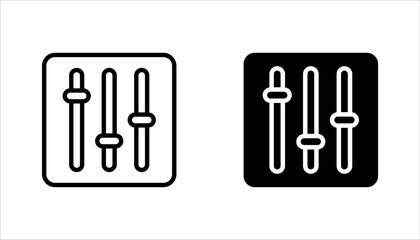 Adjustment linear icon set. Personal changes. System regulation. Switch level. vector illustration on white background
