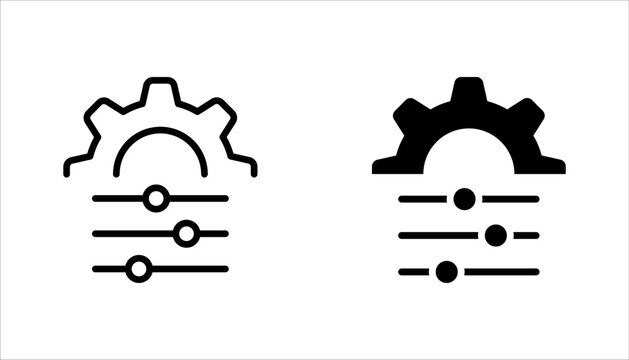 Adjustment linear icon set. Personal changes. System regulation. Switch level. vector illustration on white background