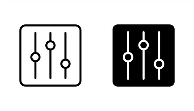 Adjustment linear icon set. Personal changes. System regulation. Switch level. vector illustration on white background
