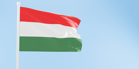 Hungary flag of silk-3D illustration. 3d render.