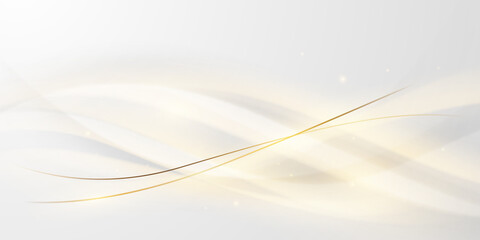 white abstract background with luxury golden lines vector illustration