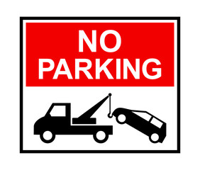 znak zakazu parkowania, holowanie samochodu © robert6666