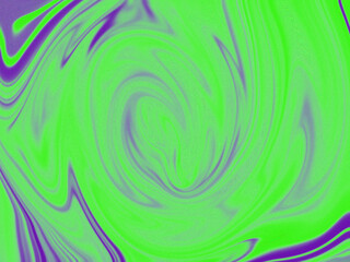 violet and lime green flowing artwork