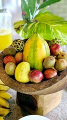 fresh fruits in a bowl