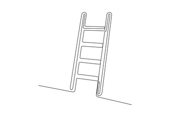 Ladder continuous one line drawing vector illustration. Pro vector