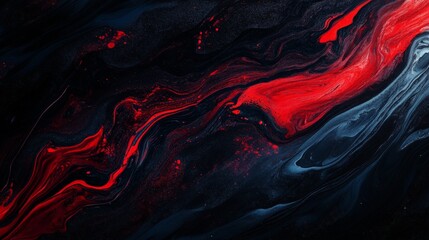Obraz premium Fiery Lava Flows in the Depths of Darkness