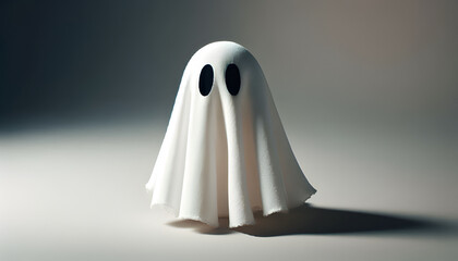 Halloween scene with a cute ghost figure