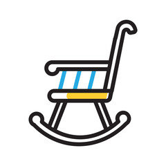 Vector multi color icon for Chair