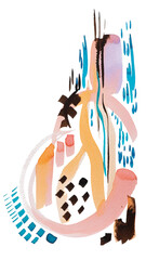 Mixed watercolor brush paint transparent png