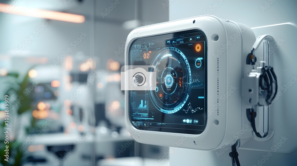 Aufkleber Advanced air sensors continuously monitoring carbon dioxide and particulate matter levels to optimize indoor environment and promote sustainability in the modern office workspace
