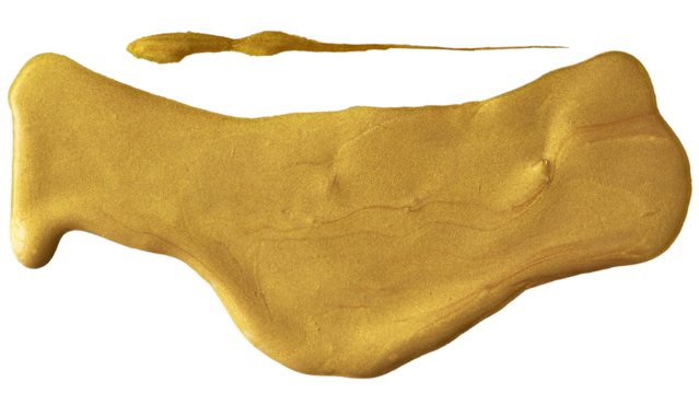 Metallic yellow paint stroke transparent png