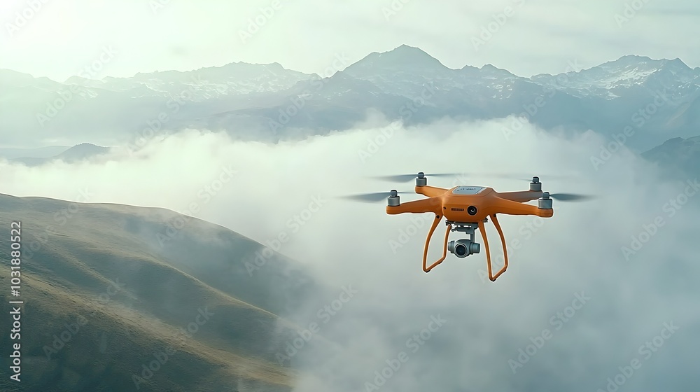 Aufkleber aerial drone with environmental sensors capturing air data and environmental measurements for resear