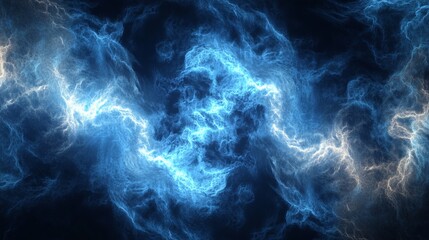Obraz premium Ethereal Blue Cosmic Swirls: A Mesmerizing Journey Through the Galaxy