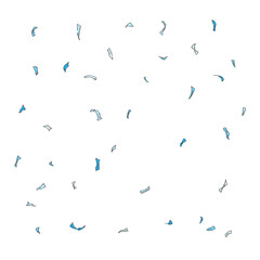 Blue confetti on clear background 