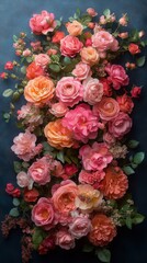 A luxuriant arrangement of white roses captures the imagination