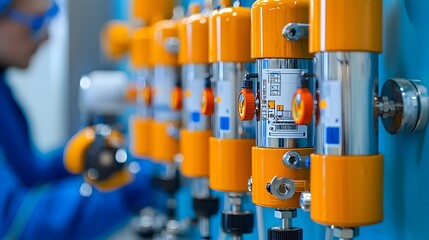 Automated chemical dosing system injecting treatment chemicals into a water pipeline for purification and Industrial engineering technology for water management and utility infrastructure