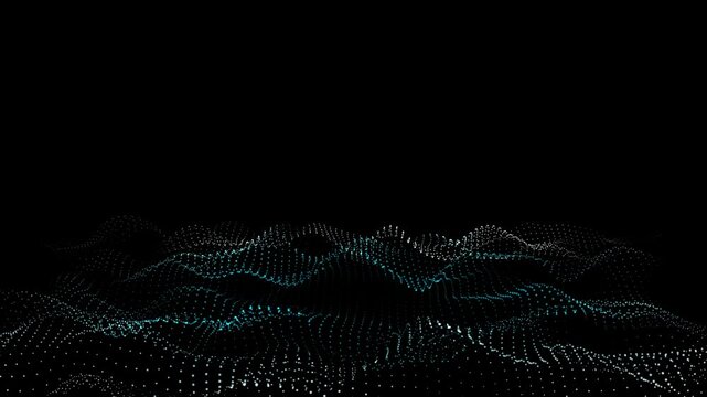 Dot wave background animation. dots pattern with halftone effect. Futuristic technology background.