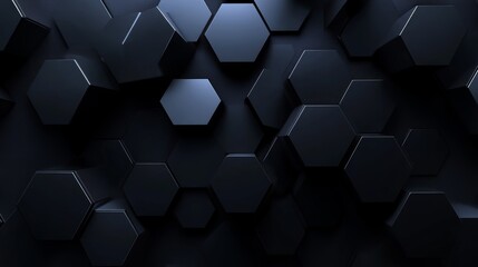 Metallic metal shapes arranged geometrically in black.