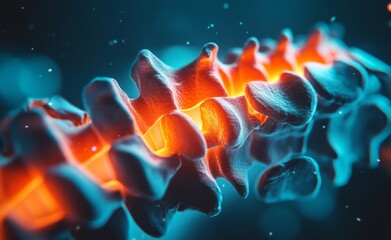 An illustration of problems caused by spinal disc degeneration in 3D