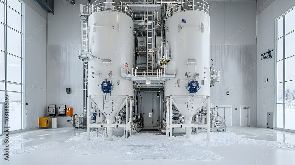 Poster clarification tanks used for separating solid particles from wastewater in an industrial processing 