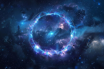 Obraz premium Astrological composition with empty starry sky for zodiac sign symbol