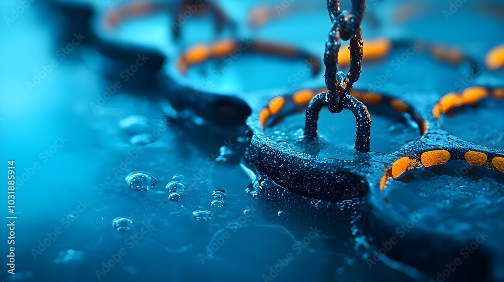 Poster close up detailed view of advanced membranes used in industrial wastewater treatment and purificatio