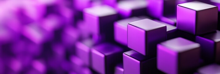 Obraz premium Purple Cube Abstract Background - Modern and Minimalist Design. Representing concepts of structure, order, creativity, innovation, and unity.