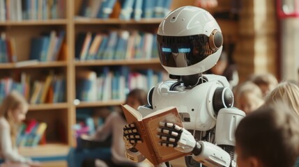 Children Engaged in Learning with a Friendly Robot at the Library