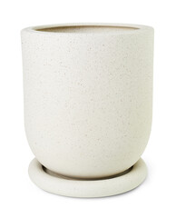 Plant pot png white ceramic mockup with saucer