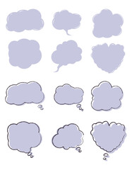 Set of speech bubbles. Speech Bubbles of different shapes with shadows